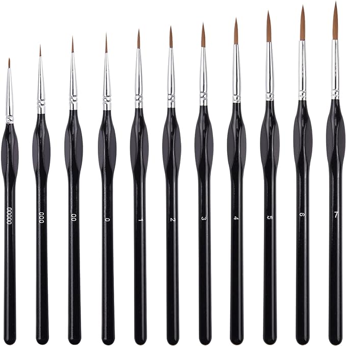 Fine Detail Painting Brushes - 11 Underglaze Brushes (11BRUSHSET)