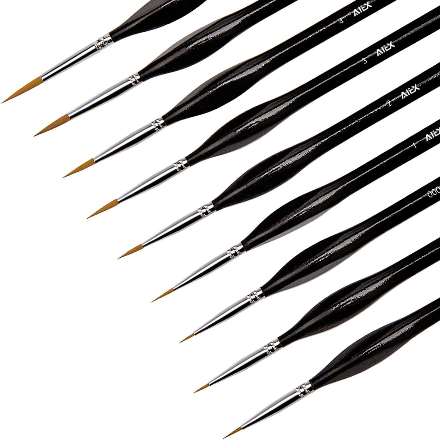 Fine Detail Painting Brushes - 9 Underglaze Brushes (9BRUSHSET)