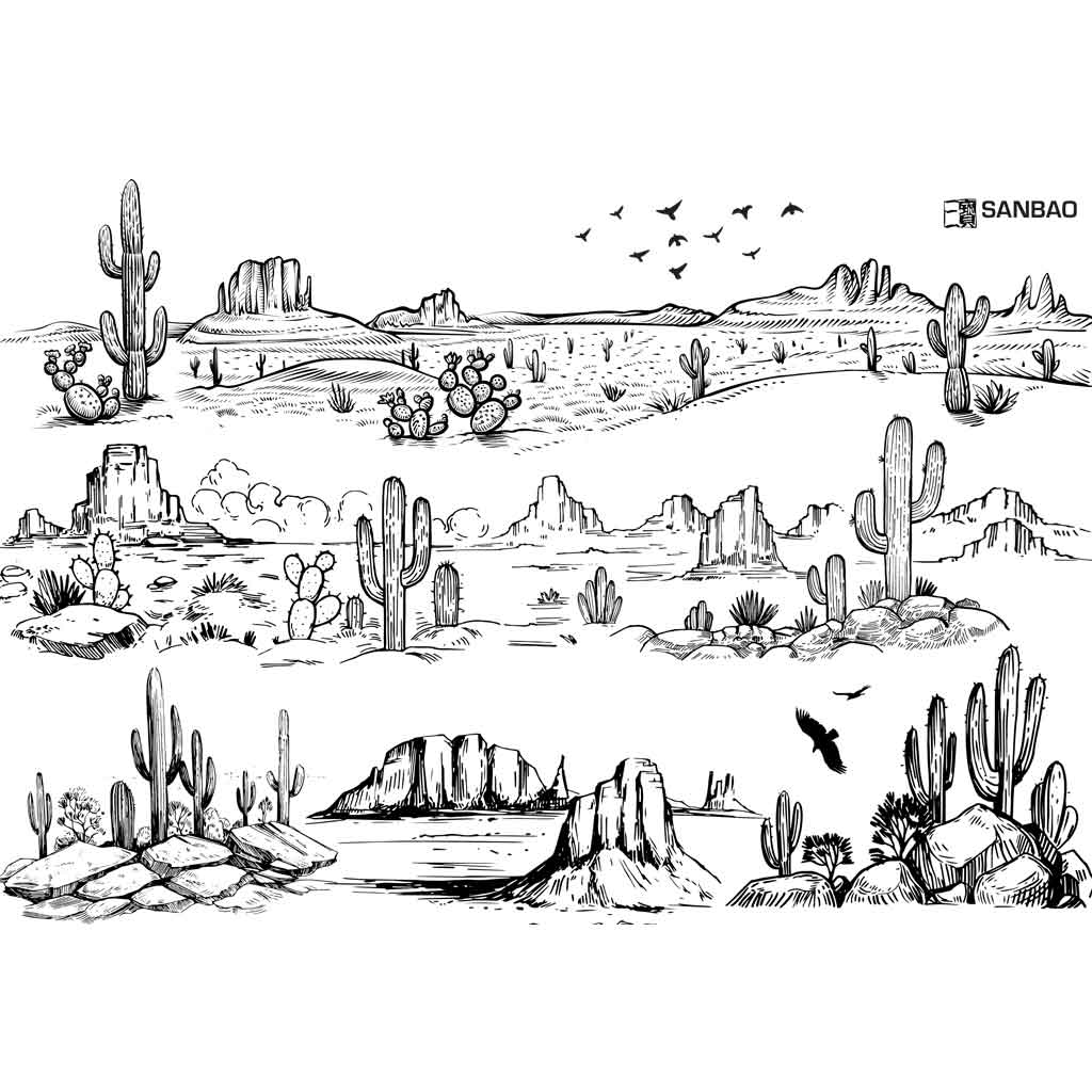 SanBao Underglaze Transfer - Desert (19" x 13")