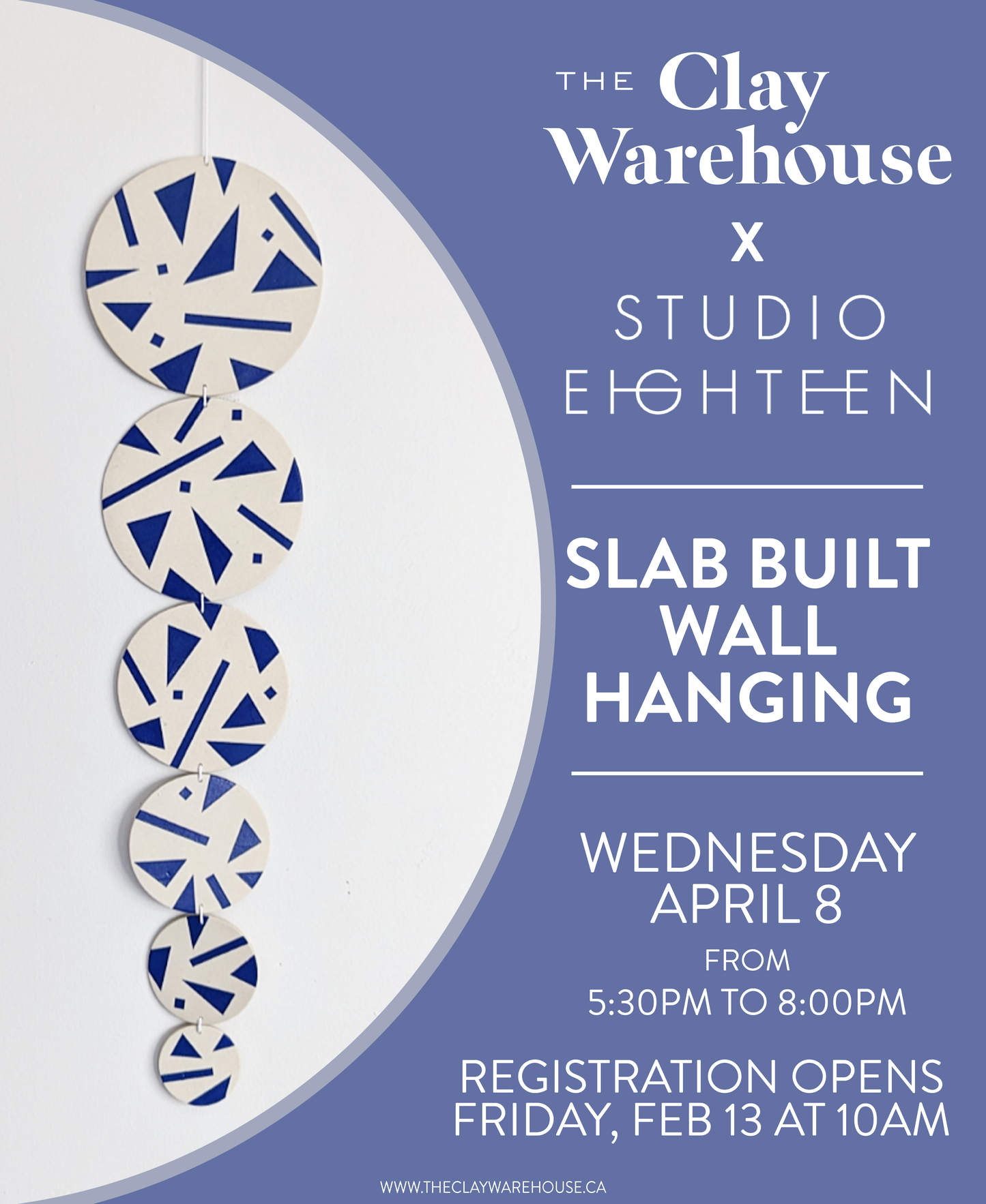 *SPECIAL WORKSHOP* Slab Build Wall Hanging w/ Kathy from Studio Eighteen