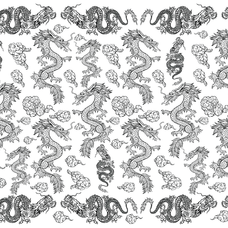 SanBao Underglaze Transfer - Dragons (19" x 13")