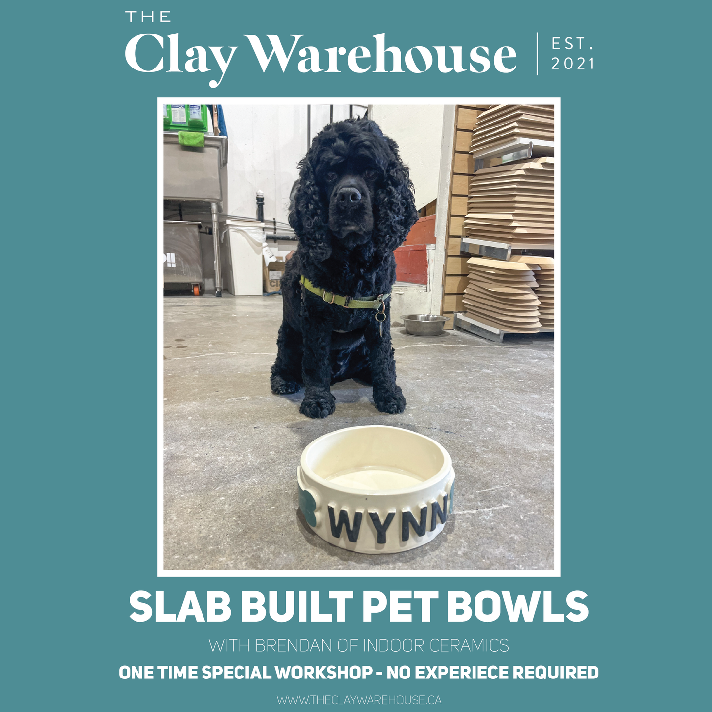 SPECIAL WORKSHOP* Slab-built Pet Bowl w/ Brendan from Indoor Ceramics (ONE-TIME WORKSHOP)