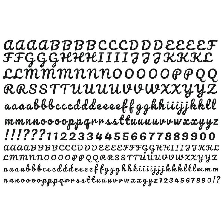 SanBao Underglaze Transfer - Handwriting Font (19" x 13")