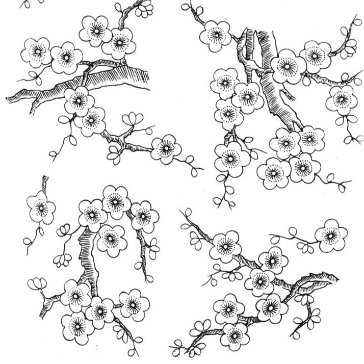 SanBao Underglaze Transfer - Cherry Flower 7 (19" x 13")