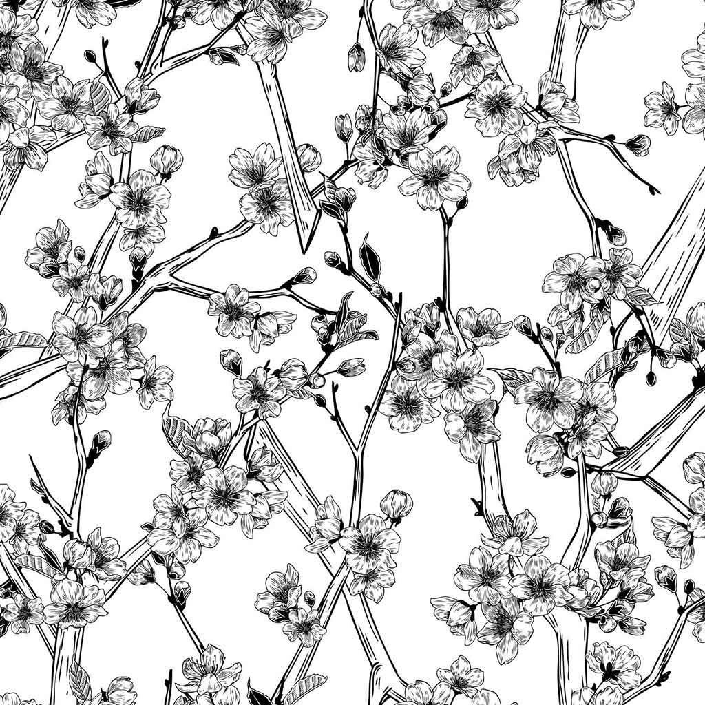 SanBao Underglaze Transfer - Cherry Flower Branches (19" x 13")