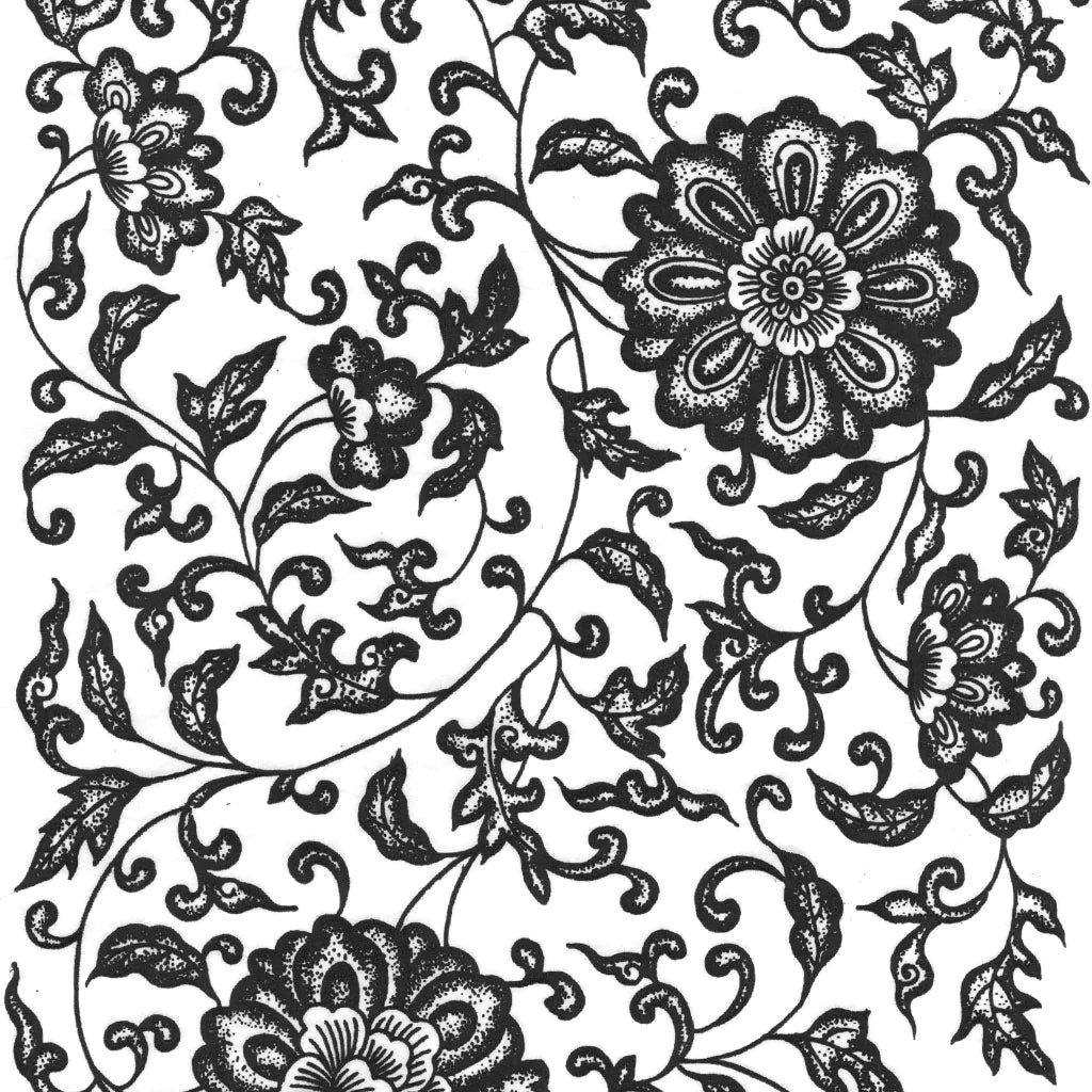 SanBao Underglaze Transfer - Flower 07 (19" x 13")