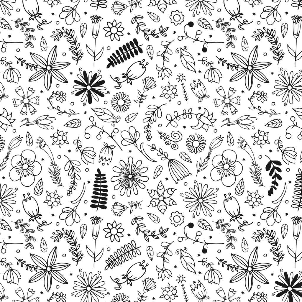 SanBao Underglaze Transfer - Flower Doodle (19" x 13")