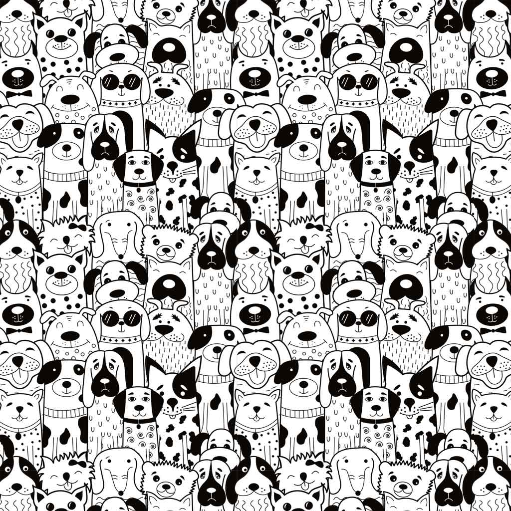 SanBao Underglaze Transfer - Groovy Dogs (19" x 13")