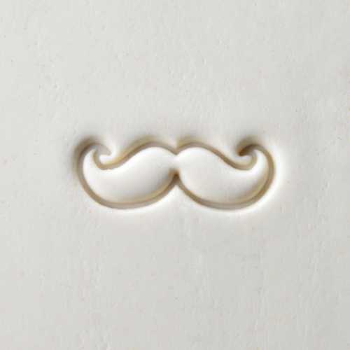 MKM Large Round Black Moustache Stamp - 4 cm (SCL-113)