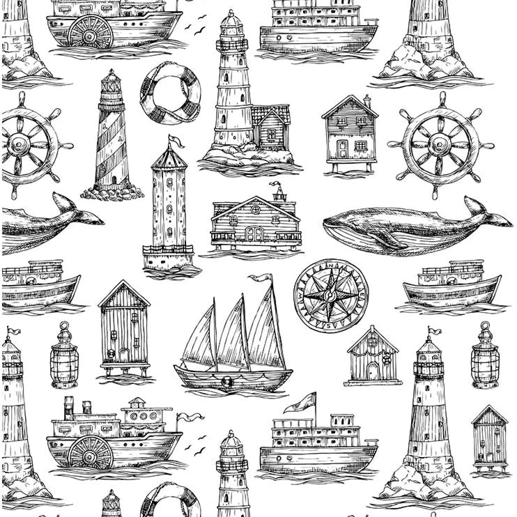SanBao Underglaze Transfer - Nautical (19" x 13")