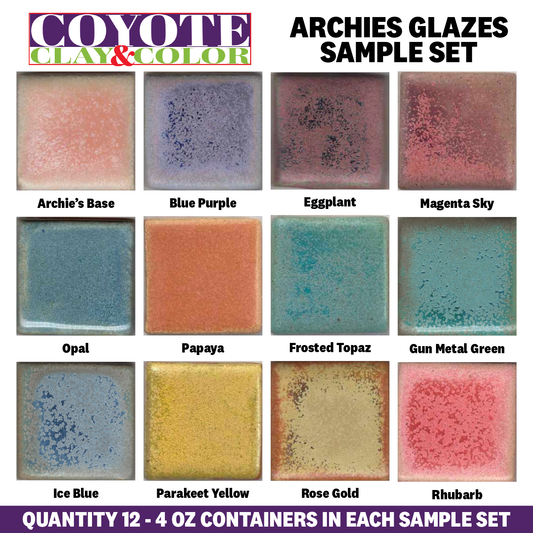 Coyote Archie's Glaze Sample Set - Qty 12 x 4 oz (SS14)