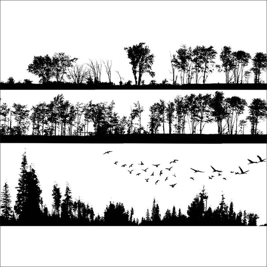 SanBao Underglaze Transfer - Forest Silhouette (19" x 13")