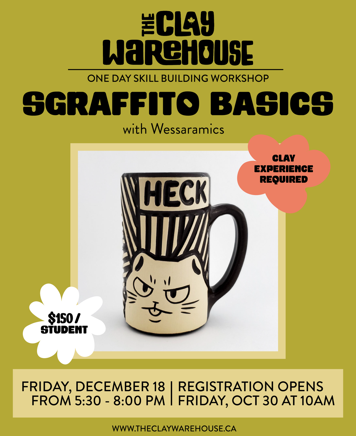 SPECIAL WORKSHOP* Basics to Sgraffito with Wes Ceramics (One Day Workshop)