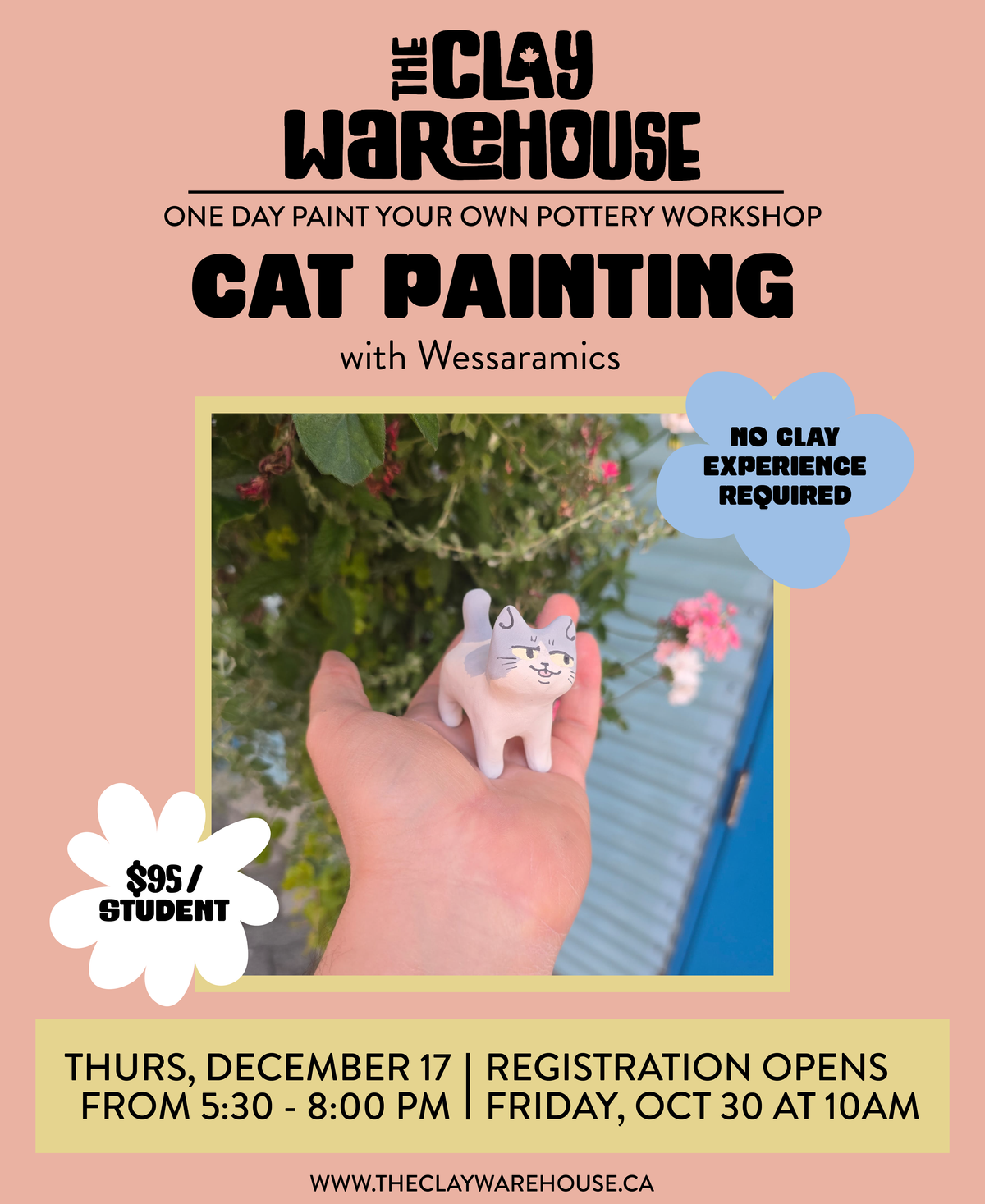 SPECIAL WORKSHOP* Paint Your Own Cat with Wessaramics (One Day Workshop)