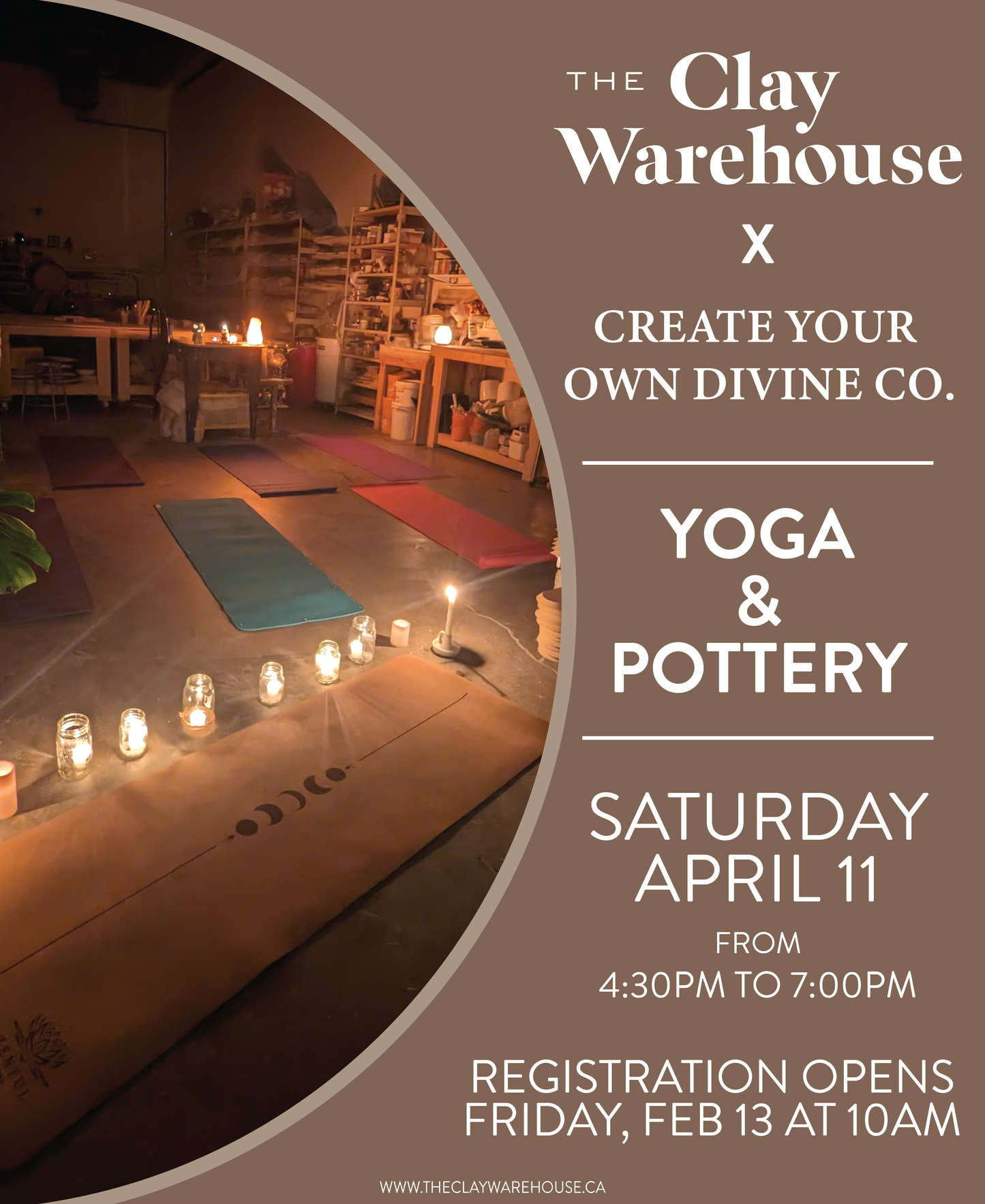 *SPECIAL WORKSHOP* - Yoga & Pottery Workshop w/Yoga Instructor Natasha Hillier - (1 hr Yoga 2.5 hr Handbuilding)