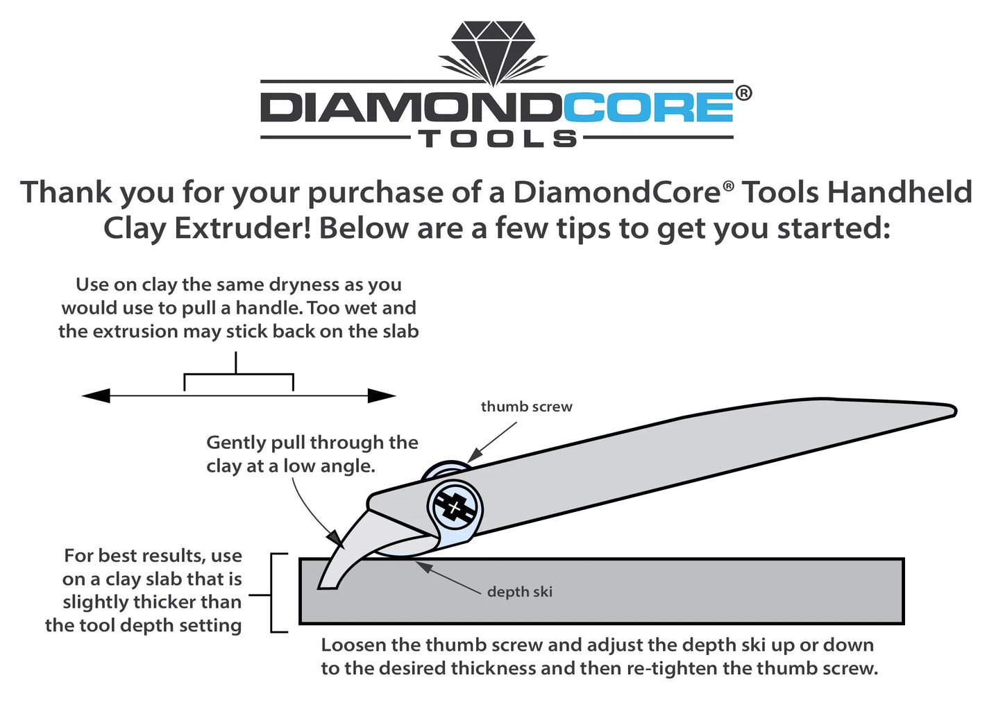 DiamondCore Tools - Sunrise XL Handheld Clay Extruder (R201)