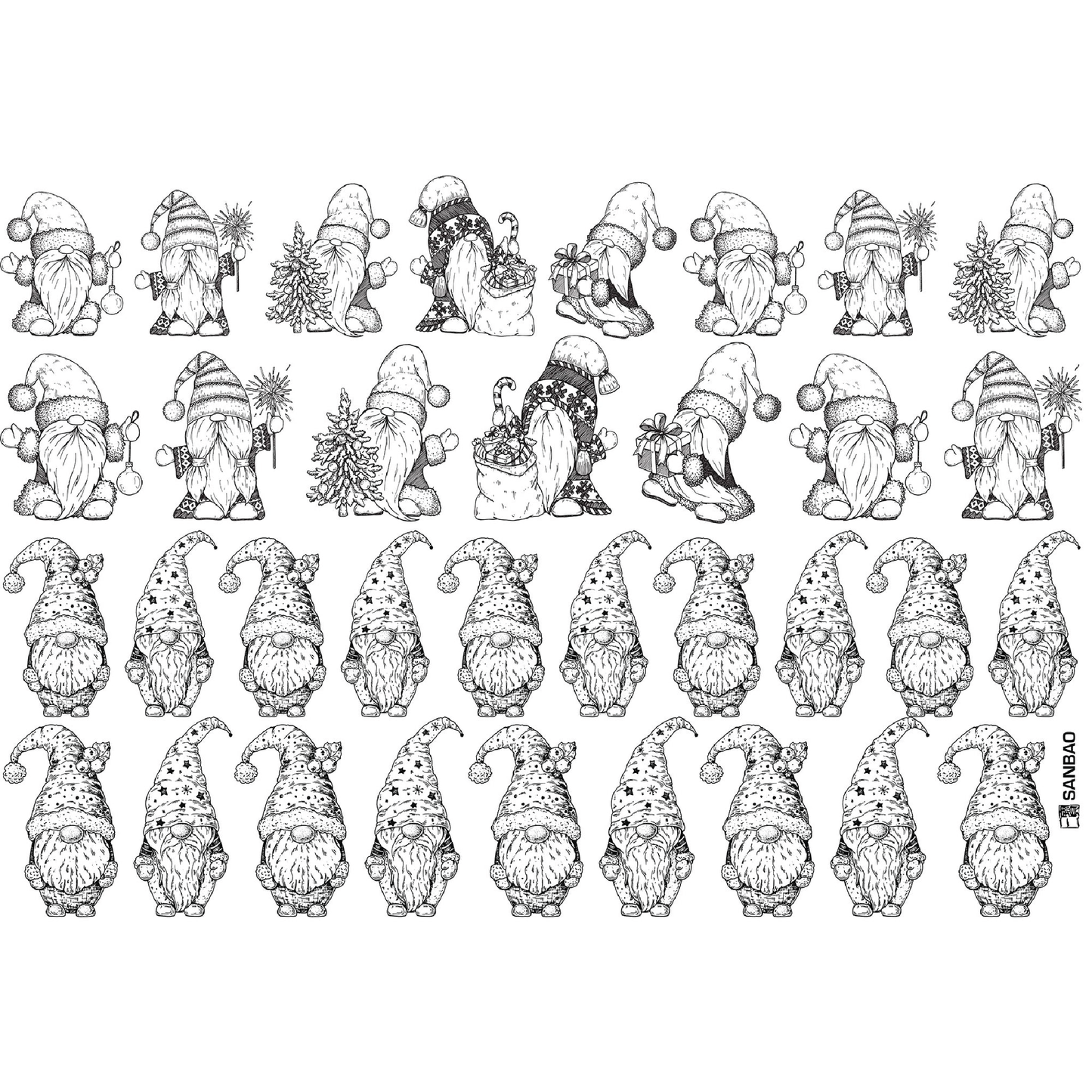 SanBao Underglaze Transfer - Gnomes (19" x 13")