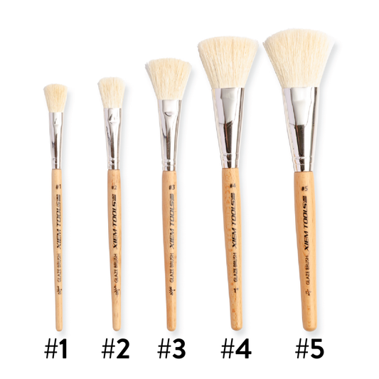 Xiem Tools - Round Glaze Brushes - High Quality Goat Hair - Various Sizes