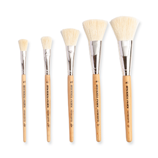 Xiem Tools - Round Glaze Brush Set - High Quality Goat Hair - 5 Pack (RGBS)