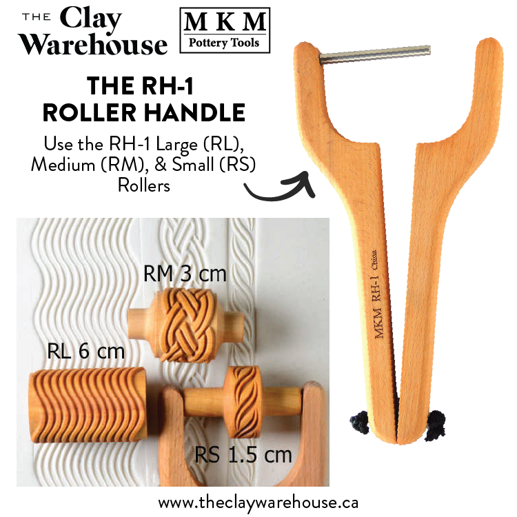 MKM Large Handle Roller - Overlapping Diamonds - 6 cm (RL-033)