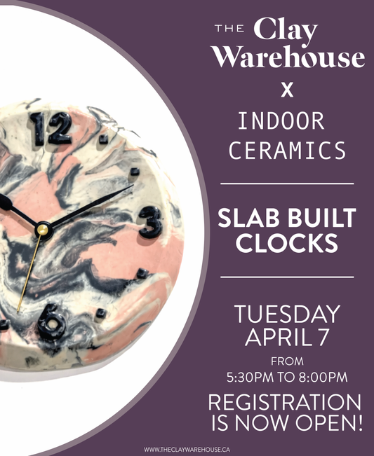 *SPECIAL WORKSHOP* Slab Built Clock w/ Brendan from Indoor Ceramics NEW DATE ADDED