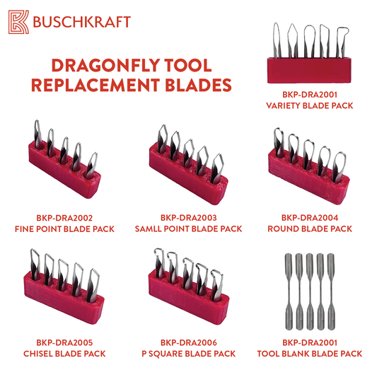Buschkraft Tools - Dragonfly Tool -  5-Piece Spare Blades (Various Shapes)