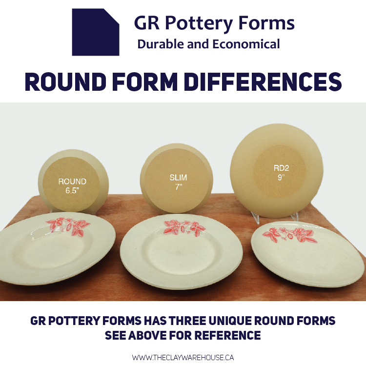 GR Pottery Forms - 12.5" Round Drape Mold - Rounded Edges (GRRD2125)