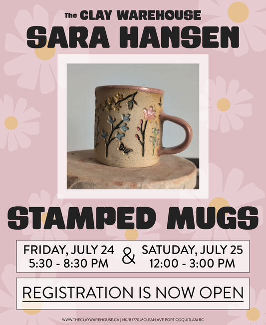 *SPECIAL WORKSHOP* Stamped Hand Built Mug w/ Sara Hansen
