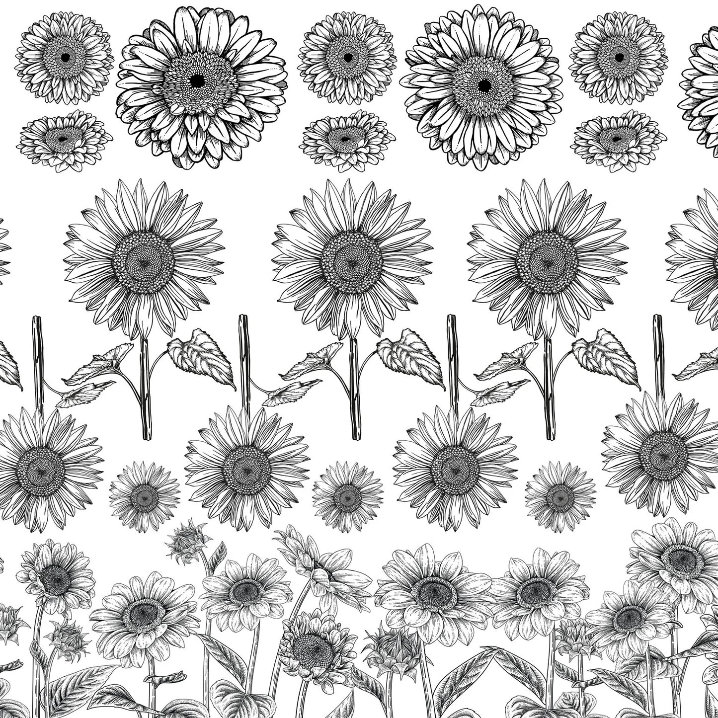 SanBao Underglaze Transfer - Sunflower Field (19" x 13")