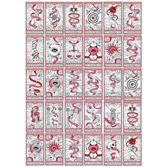 SanBao Underglaze Transfer - Tarot Cards 2 (19" x 13")