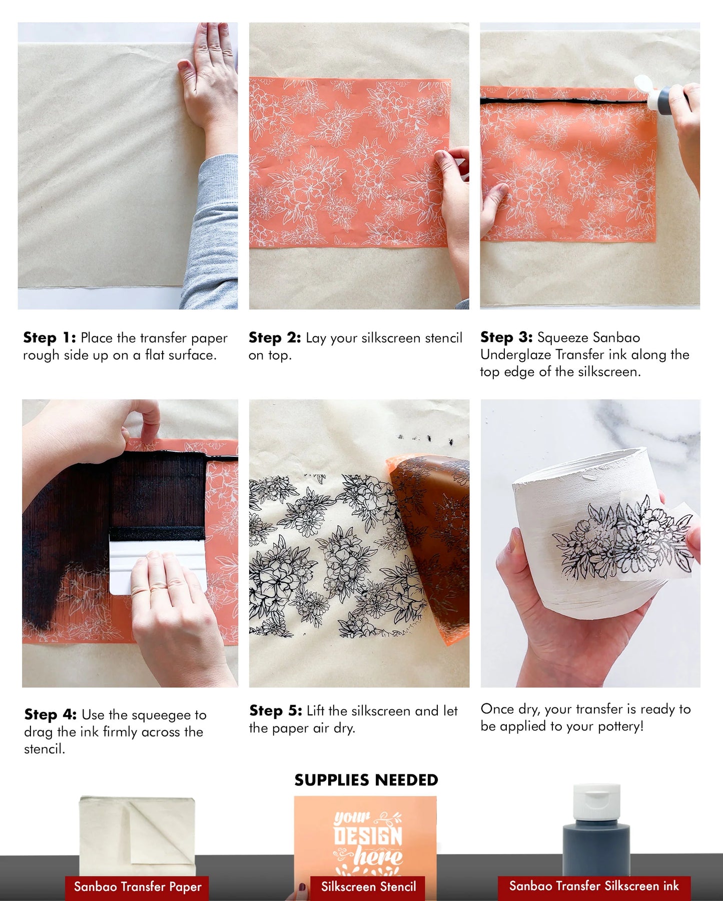 SanBao - Underglaze Transfer Silkscreen Ink (SBINK)