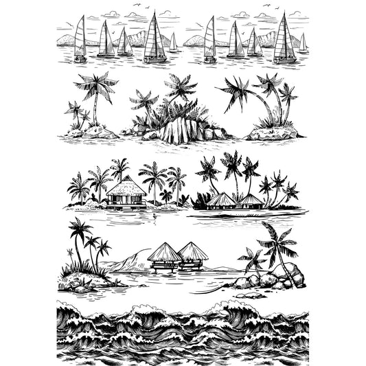 SanBao Underglaze Transfer - Beach (19" x 13")