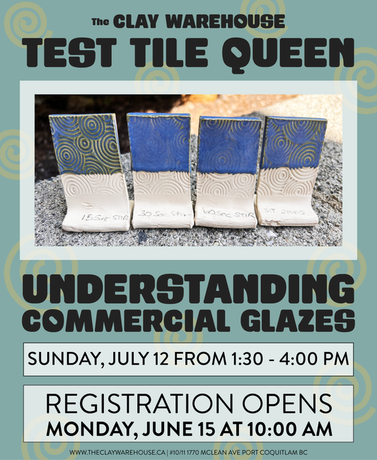 *SPECIAL WORKSHOP* Understanding Commercial Glazes w/ The Test Tile Queen