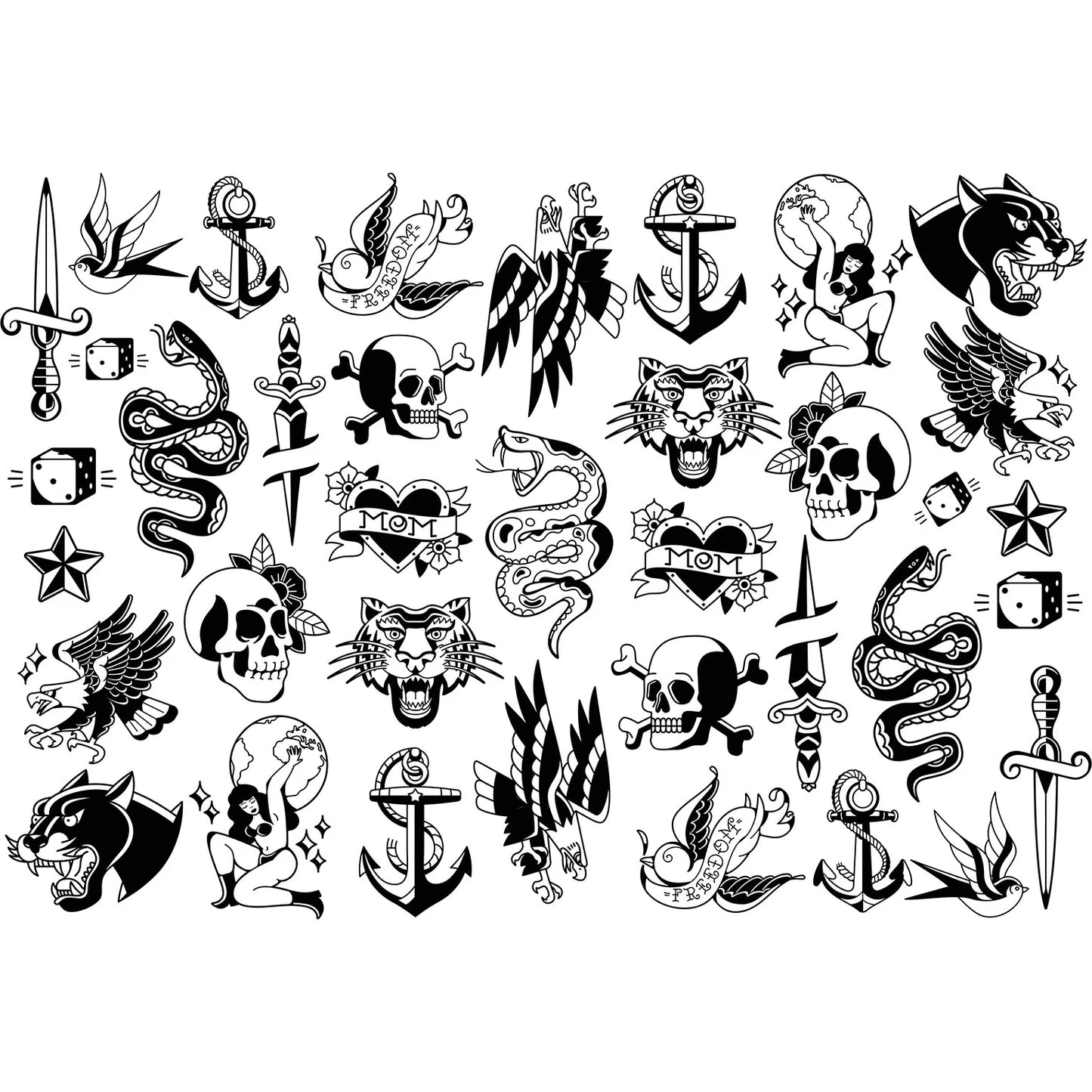 SanBao Underglaze Transfer - Vintage Tattoo (19" x 13")