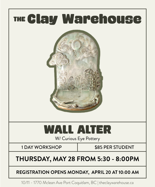 *SPECIAL WORKSHOP* Slab Built Wall Alter w/ Curious Eye Pottery
