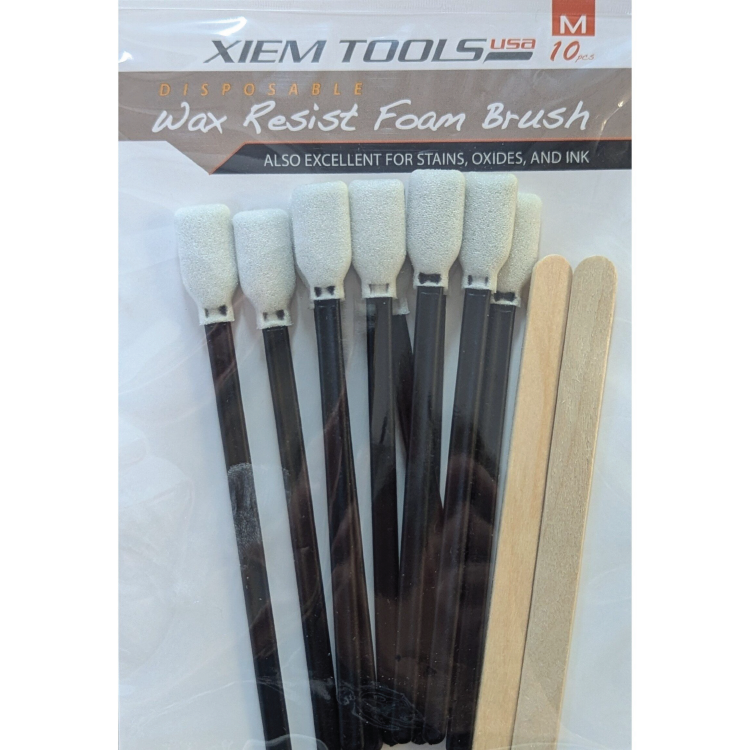 Xiem Tools - Wax Resist Foam Brush - Medium 0.5” - 10 Pieces (WRBM)