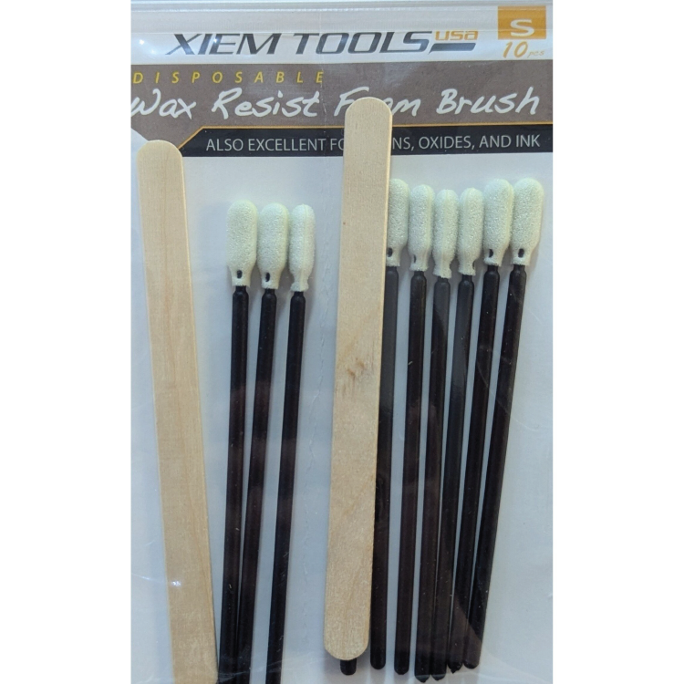 Xiem Tools - Wax Resist Foam Brush - Small 0.25” - 10 Pieces (WRBS)