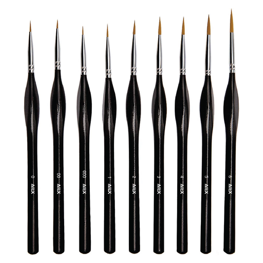 Fine Detail Painting Brushes - 9 Underglaze Brushes (9BRUSHSET)