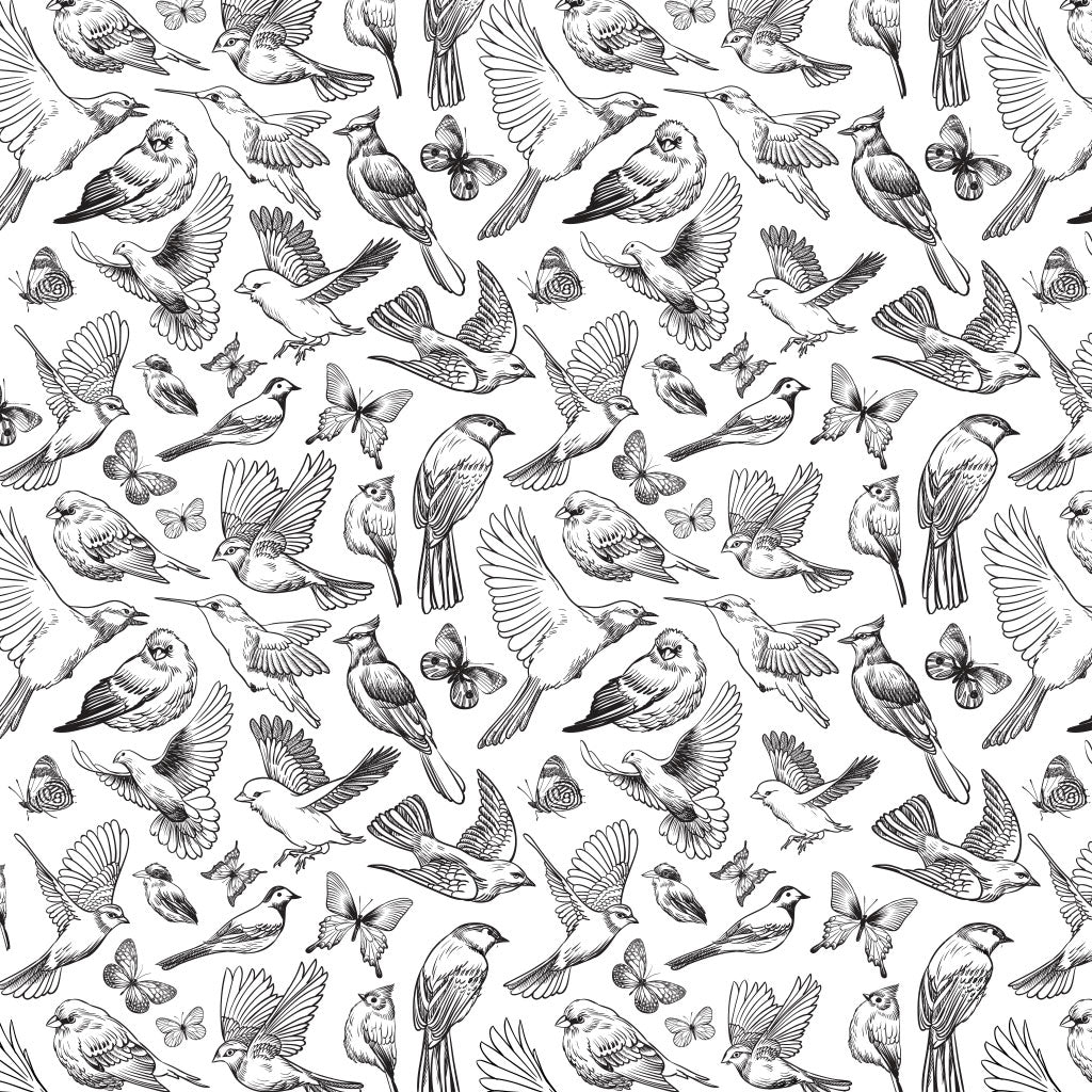 SanBao Underglaze Transfer - Birds & Butterflies (19" x 13")