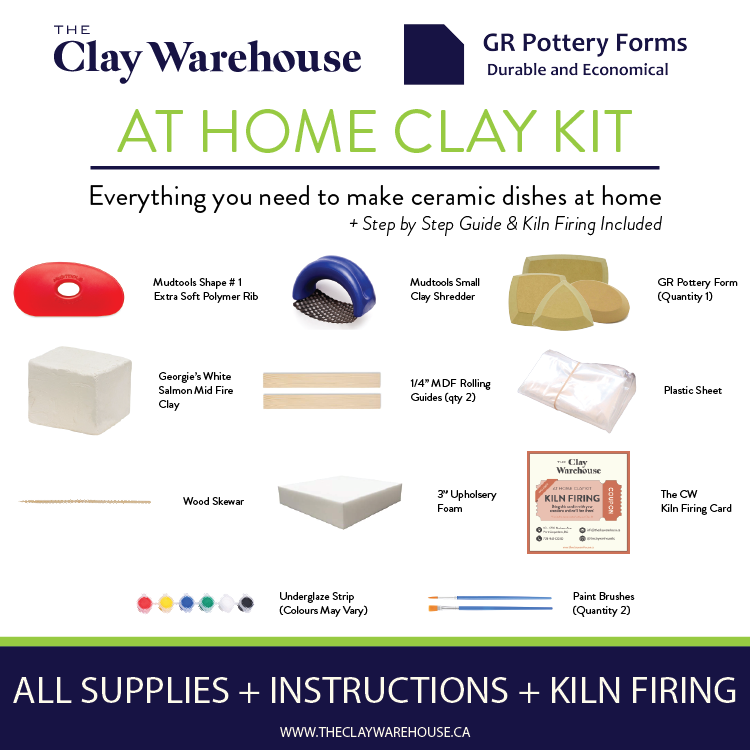GR Pottery Forms - AT HOME CLAY KIT - 5" Spherical Triangle - All Supplies + Instructions + Kiln Firing (GRAHKSPT5)