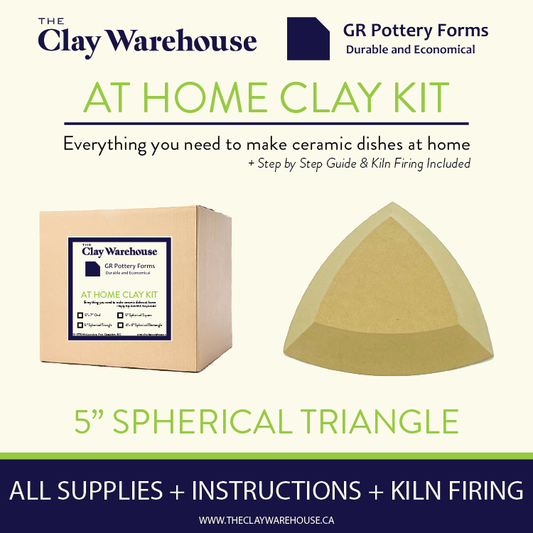 GR Pottery Forms - AT HOME CLAY KIT - 5" Spherical Triangle - All Supplies + Instructions + Kiln Firing (GRAHKSPT5)